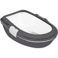 TRIXIE Cassetta per lettiera Primo, con bordo - XXL - 56 x 25 x 71 cm - Grigia e bianca - Per gatti