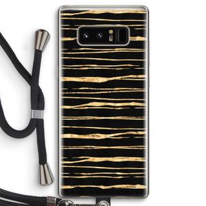 Gouden strepen: Samsung Galaxy Note 8 Transparant Hoesje met koord
