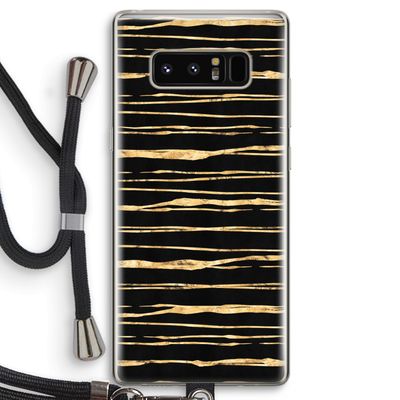Gouden strepen: Samsung Galaxy Note 8 Transparant Hoesje met koord