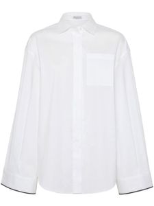 Brunello Cucinelli chemise en popeline à bords contrastants - Blanc