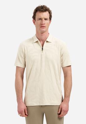 No- Excess Polo Half Zip Short Sleeve Jacquard 31380312 Poloshirts 045 Desert