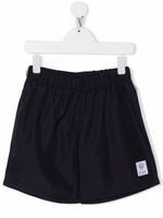 Fay Kids short de bain élastiqué à patch logo - Bleu