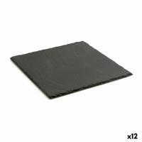 Leisteen Effect Keramische Tray Quid Gastro Fun Zwart (25 x 25 cm) (12 Stuks) - thumbnail