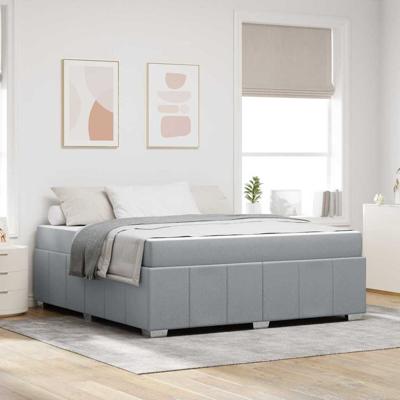 Bedframe met matras Lichtgrijs 180 x 200 cm Stof