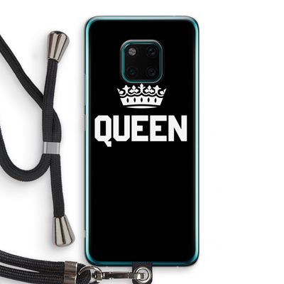 Queen zwart: Huawei Mate 20 Pro Transparant Hoesje met koord