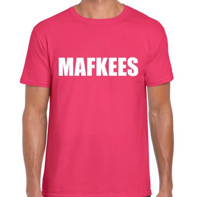 Verkleed T-shirt voor heren - MAFKEES - roze - carnaval / foute party