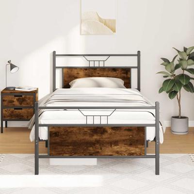 Bedframe zonder matras hout gerookt eikenkleurig 100x200 cm