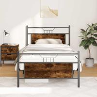 Bedframe zonder matras hout gerookt eikenkleurig 100x200 cm