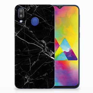 Samsung Galaxy M20 (Power) TPU Siliconen Hoesje Marmer Zwart - Origineel Cadeau Vader