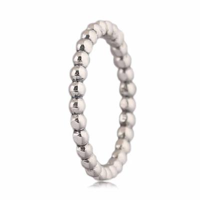 Vrouwen Fashion Charms kralen Ring Jewelry metaal kleur: 925 silver(58mm)