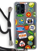 Fruitsticker: Oppo Find X3 Transparant Hoesje met koord