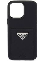 Prada coque d'iPhone 14 Pro Max en cuir - Noir - thumbnail