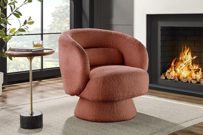Draaibare Design Fauteuil BOSSA NOVA 80cm roest Bouclé - 45838