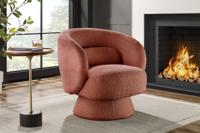 Draaibare Design Fauteuil BOSSA NOVA 80cm roest Bouclé - 45838