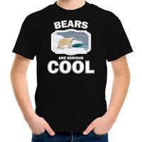 Dieren ijsbeer t-shirt zwart kinderen - bears are cool shirt jongens en meisjes - thumbnail