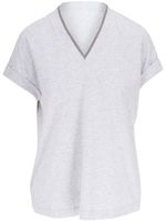 Brunello Cucinelli t-shirt à col v - Gris