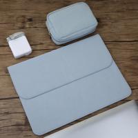 2 in 1 horizontale matte lederen laptop binnenzak + Power Bag voor MacBook 12 inch A1534 (2015-2017) (Sapphire Blue)