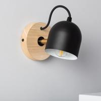 Wandlamp bedlamp hout &apos;Maderea&apos; E27 fitting led lamp leeslamp