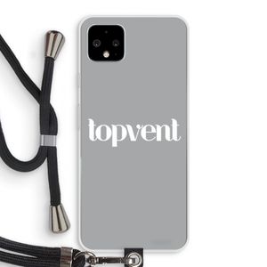 Topvent Grijs Wit: Pixel 4 XL Transparant Hoesje met koord