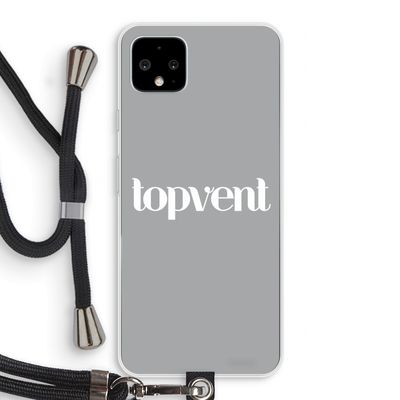 Topvent Grijs Wit: Pixel 4 XL Transparant Hoesje met koord