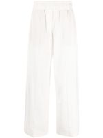 Brunello Cucinelli pantalon palazzo à coutures contrastantes - Blanc