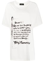 Yohji Yamamoto t-shirt imprimé à manches courtes - Blanc