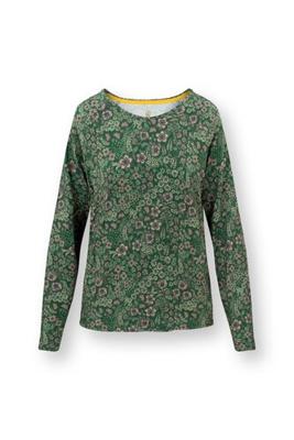 Pip Studio Pip Studio Tina Long Sleeve Top Daisy Dreams Green L
