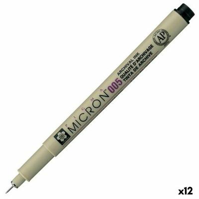 Markeerstiften Talens Sakura PIGMA MICRON 005 Zwart (12 Stuks)