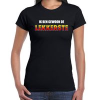 Ik ben gewoon de lekkerste fun t-shirt zwart voor dames