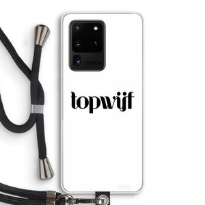Topwijf Wit: Samsung Galaxy S20 Ultra Transparant Hoesje met koord