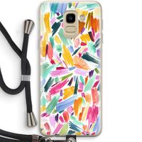 Watercolor Brushstrokes: Samsung Galaxy J6 (2018) Transparant Hoesje met koord