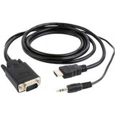 Gembird CC-DP-HDMI-5M kabeladapter/verloopstukje VGA HDMI/3.5mm Zwart