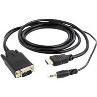 Gembird CC-DP-HDMI-5M kabeladapter/verloopstukje VGA HDMI/3.5mm Zwart Gembird CC-DP-HDMI-5M kabeladapter/verloopstukje VGA HDMI/3.5mm Zwart