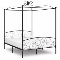 Hemelbedframe metaal zwart 180x200 cm - thumbnail