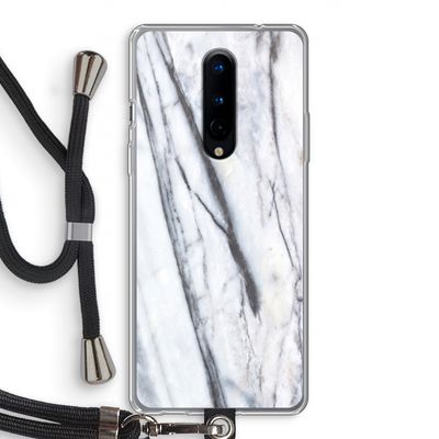Gestreepte marmer: OnePlus 8 Transparant Hoesje met koord