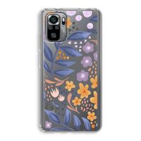 Flowers with blue leaves: Xiaomi Redmi Note 10S Transparant Hoesje