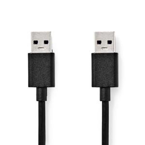 USB-Kabel | USB 3.2 Gen 1 | USB-A Male | USB-A Male | 5 Gbps | Vernikkeld | 1.00 m | Rond | PVC | Zw