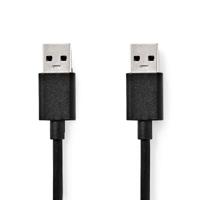 USB-Kabel | USB 3.2 Gen 1 | USB-A Male | USB-A Male | 5 Gbps | Vernikkeld | 1.00 m | Rond | PVC | Zw