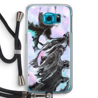 Pastel zwart: Samsung Galaxy S6 Transparant Hoesje met koord