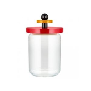 Alessi Twergi Voorraadpot 100cl zwart/geel/ rood