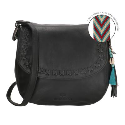 Micmacbags Schoudertas met Overslag Friendship Zwart