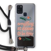 Optimistic flower girl: Samsung Galaxy A21s Transparant Hoesje met koord Optimistic flower girl: Samsung Galaxy A21s Transparant Hoesje met koord