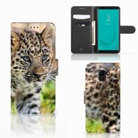 Samsung Galaxy J6 2018 | Telefoonhoesje | Met pasjeshouder | Baby Luipaard