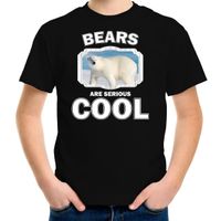 T-shirt bears are serious cool zwart kinderen - ijsberen/ grote ijsbeer shirt - thumbnail
