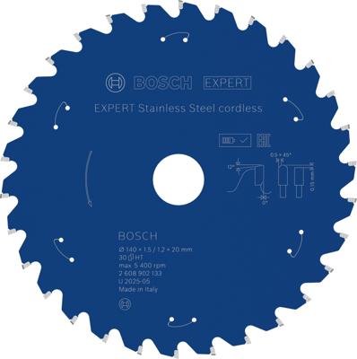 Bosch Accessoires EXPERT Stainless Steel cordless Cirkelzaagblad | 140 x 1,5/1,2 x 20 mm | T30 - 2608902133