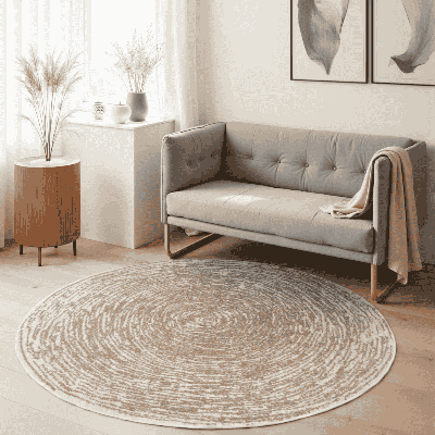 Vloerkleed Cavallo Rond - Creme Xcm - - Dekbed-Discounter.nl