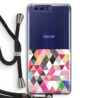 Gekleurde driehoekjes: Honor 9 Transparant Hoesje met koord