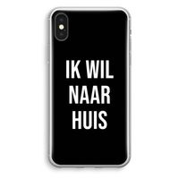 Ik wil naar huis - Zwart: iPhone X Transparant Hoesje