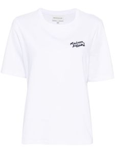 Maison Kitsuné t-shirt en coton à logo brodé - Blanc