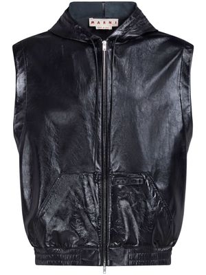Marni veste en cuir à design sans manches - Noir